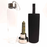 Sticla de apa cu varf de cristal Ametist - Perfect pentru meditatie - Cadouri speciale pentru femei barbati prieteni