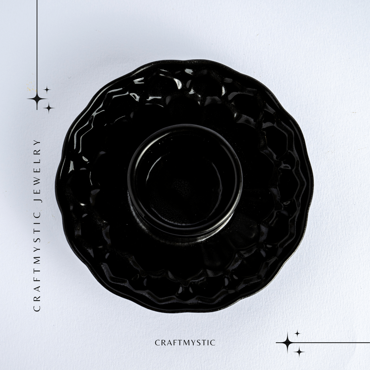 Suport design lotus negru – Pentru accesorii purificare si echilibru energetic