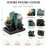 Suport Ceramic pentru Conuri Parfumate Cascada - Casuta Spirituala pentru Relaxare