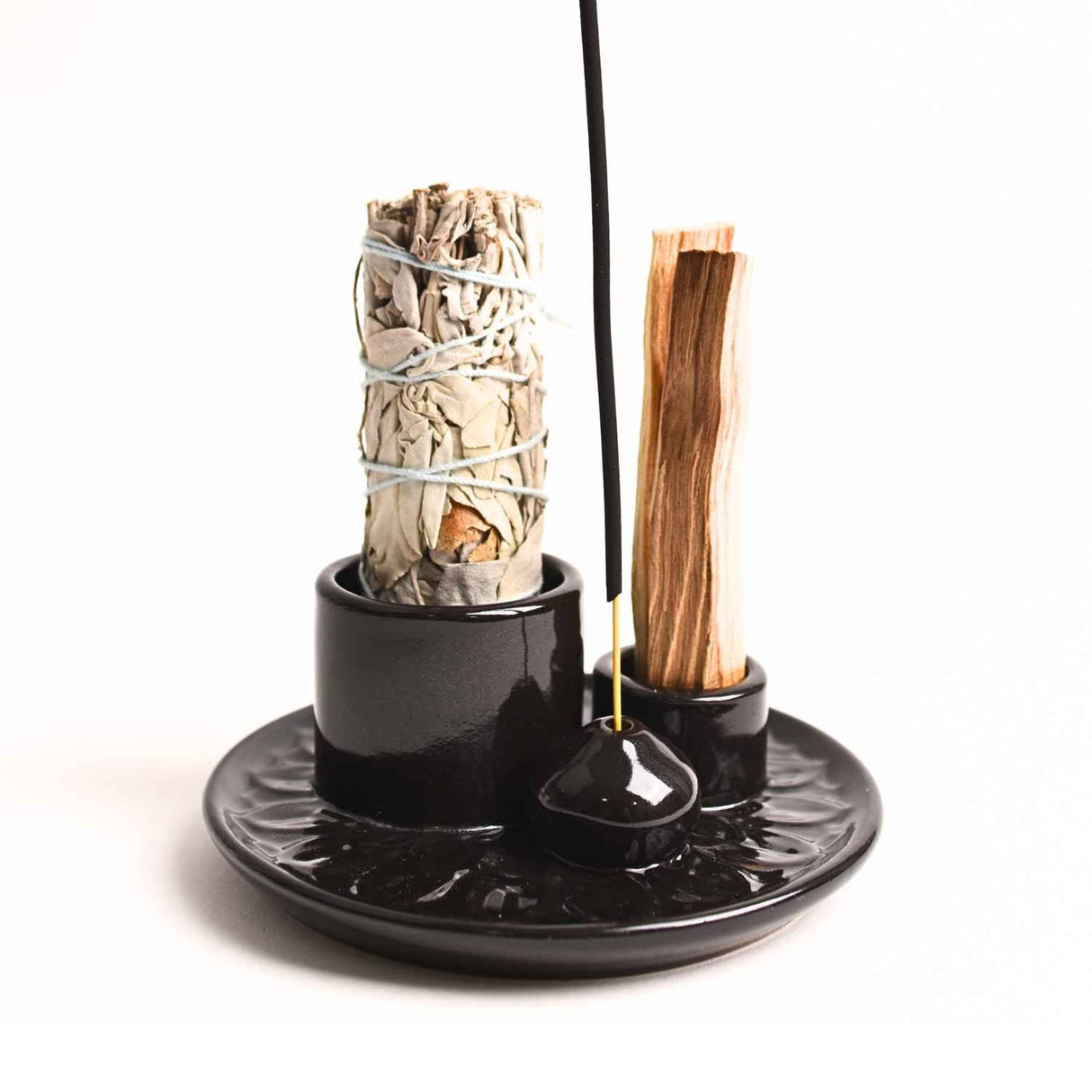 Suport ceramica pentru salvie, palo santo si betisoare - Eleganta si purificare