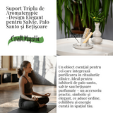 Suport ceramica ab Triplu de Aromaterapie - Ritual Complet pentru Armonie