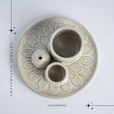 Suport ceramica ab Triplu de Aromaterapie - Ritual Complet pentru Armonie