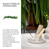 Suport ceramica ab Triplu de Aromaterapie - Ritual Complet pentru Armonie