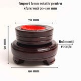 Suport lemn rotativ pentru sfere, oua si obiecte sferice 4-6 cm - Expunere eleganta si rotativa