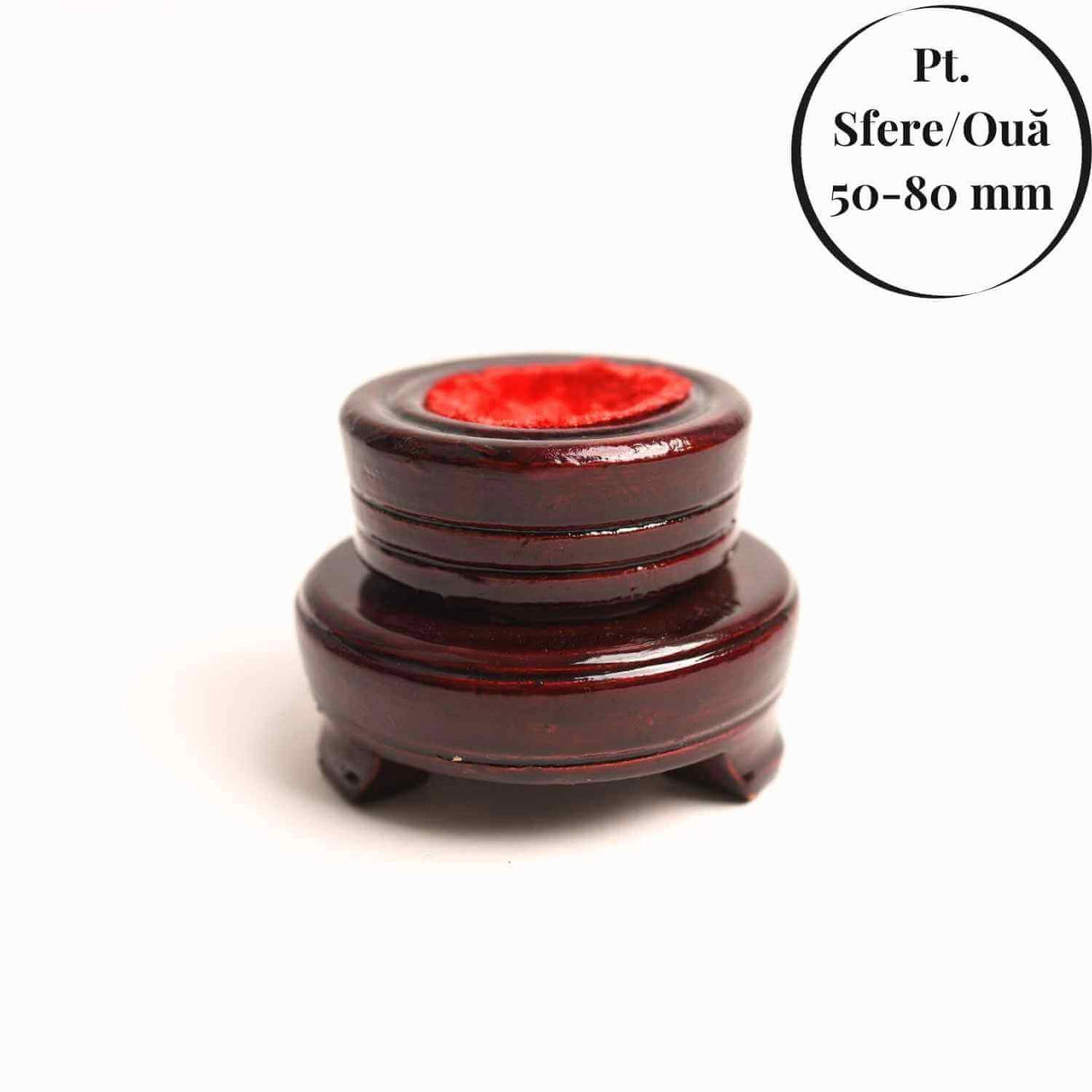 Suport lemn rotativ pentru sfere, oua si obiecte sferice 4-6 cm - Expunere eleganta si rotativa