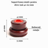 Suport lemn rotativ pentru sfere, oua si obiecte sferice 4-6 cm - Expunere eleganta si rotativa