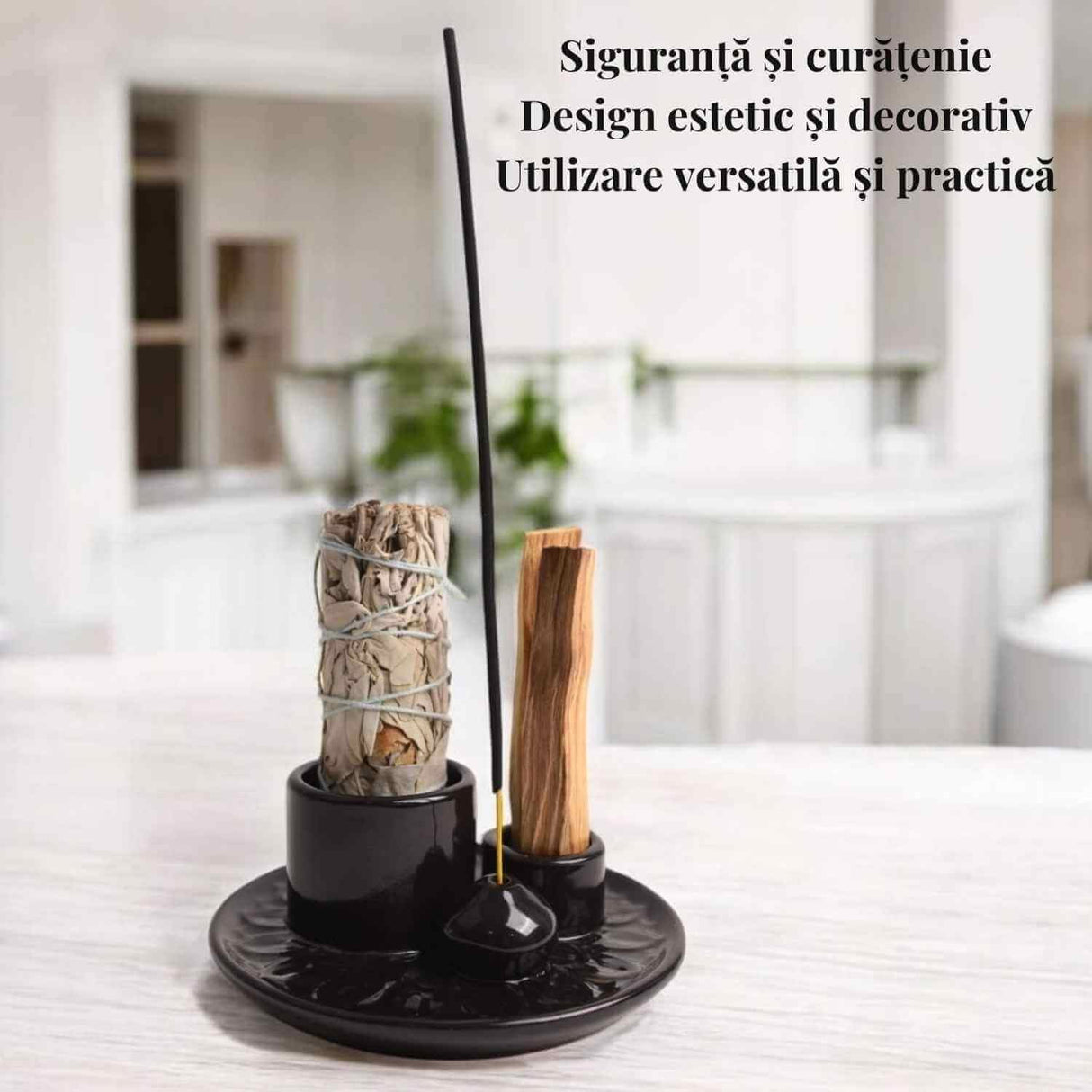 Suport ceramica pentru salvie, palo santo si betisoare - Eleganta si purificare