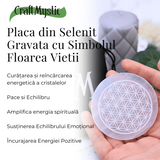 Placa din Selenit Natural pentru Curatare si Incarcare Cristale - Energie Pura