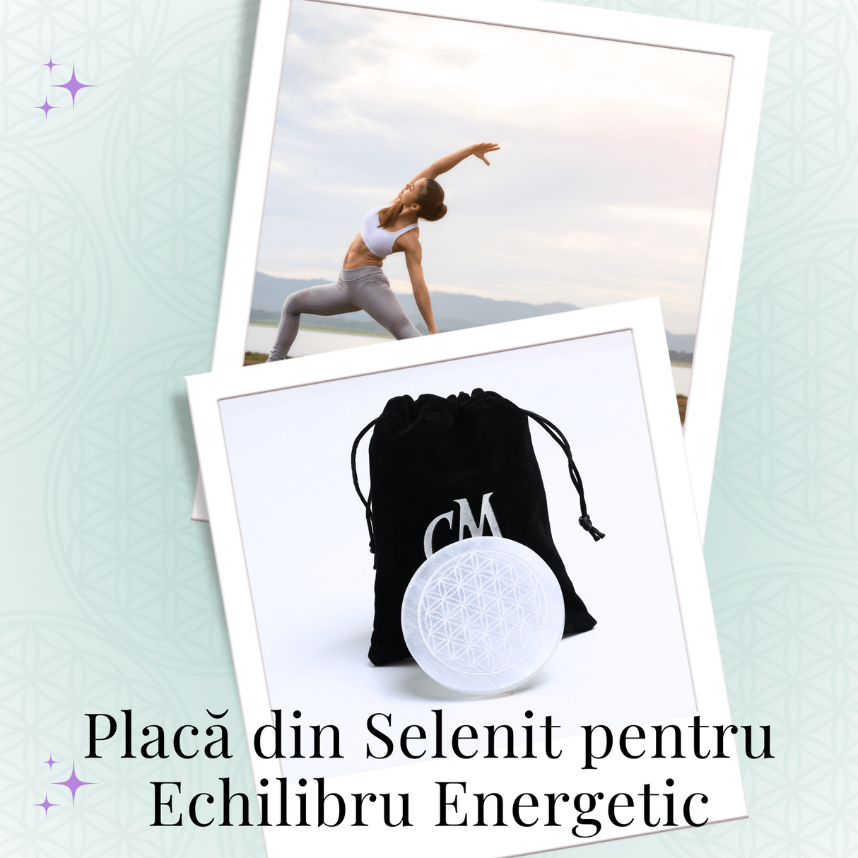 Placa din Selenit Natural pentru Curatare si Incarcare Cristale - Energie Pura
