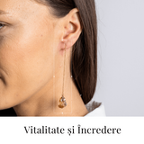Cercei lungi pentru Vitalitate si Incredere - Piatra Citrin Naturala