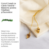 Cercei lungi pentru Vitalitate si Incredere - Piatra Citrin Naturala