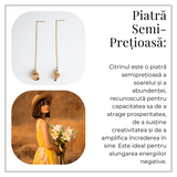 Cercei lungi pentru Vitalitate si Incredere - Piatra Citrin Naturala