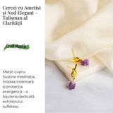 Talisman al Claritatii - Cercei cu Ametist si Nod Elegant