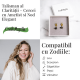 Claritate si Liniste - Cercei cu Ametist Natural