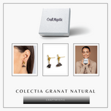 Talisman al Curajului - Cercei cu Granat si Nod Elegant
