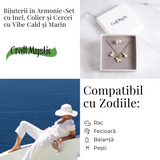 Bijuterii in armonie - Set cu Inel, colier si cercei cu vibe cald si marin