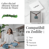 Puritate si Liniste - Colier Lotus din Jad Albastru de Guatemala