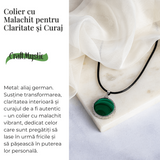 Puterea transformarii - Colier rotund cu malachit natural pentru claritate si curaj