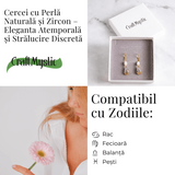 Cercei cu Perla Naturala si Zircon - Feminitate Discreta si Rafinament