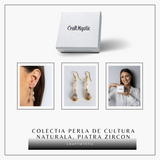 Cercei cu Perla Naturala si Zircon - Feminitate Discreta si Rafinament