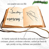 Jurnal piele naturala cu Arborele Vietii si hartie de bumbac - Creativitate si conexiune spirituala