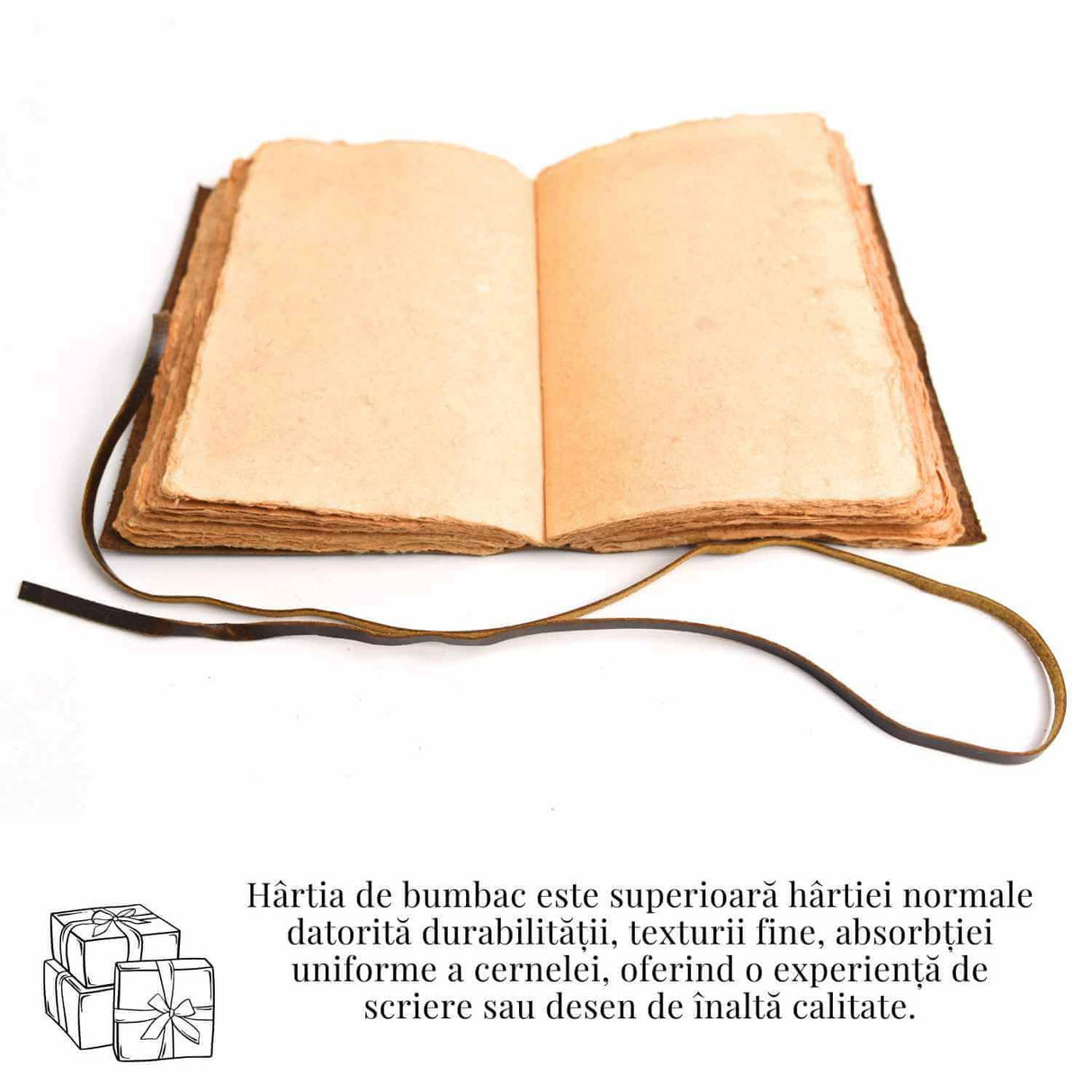 Jurnal piele naturala cu Arborele Vietii si hartie de bumbac - Creativitate si conexiune spirituala