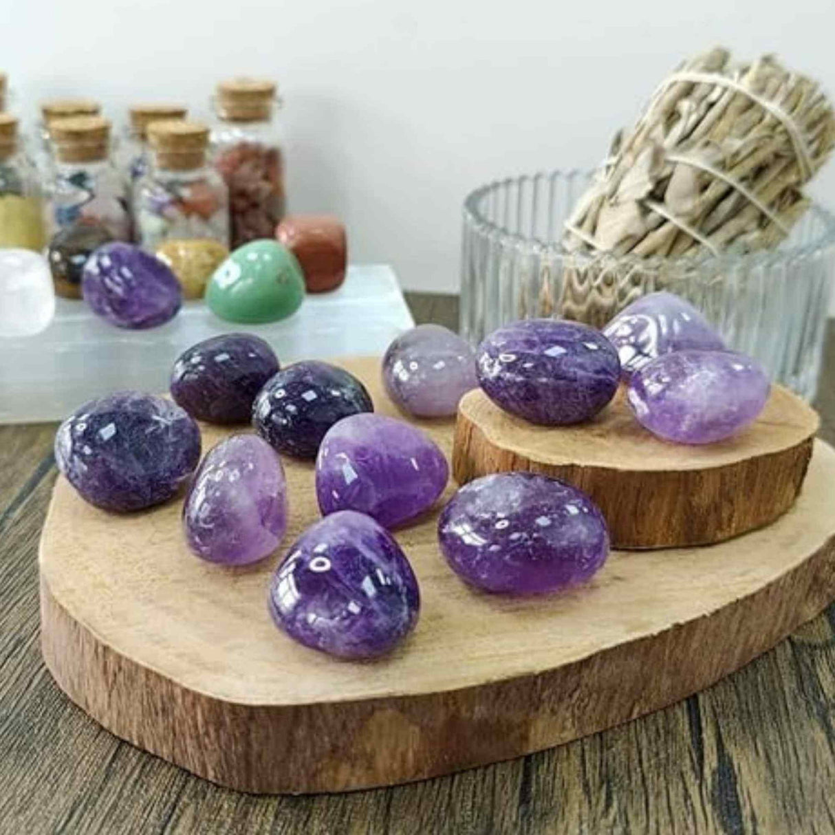 Piatra naturala de Ametist polisata (rulata) 4-5 cm Ideala pentru Reiki si Vindecare Energetica