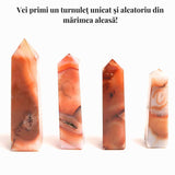 Turn din Carneol cu 4 laturi 7-8 cm – Energie, curaj si prosperitate