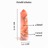Turn din Carneol cu 4 laturi 7-8 cm – Energie, curaj si prosperitate