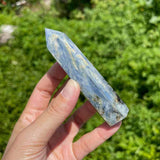Turn cristal natural Kianit albastru 9 -10 cm - Punct Energetic pentru Meditatie si Alinierea Chakrelor