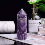 Turn de cristal semipretios vindecator hexagonal Ametist - Obelisc cu inaltimea intre 8-9 cm