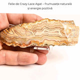 Felie 10-11 cm din Agat Crazy Lace - Sculptata manual, energie în forma pura