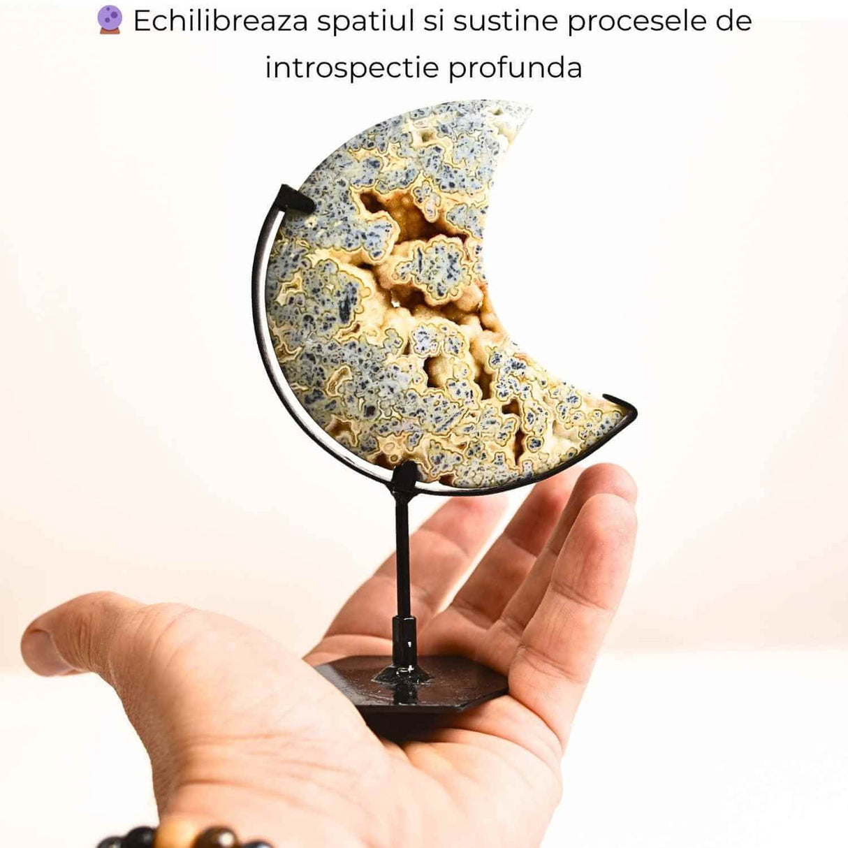Semiluna din Marcasit Indonezian - Sculptata manual, introspectie si claritate