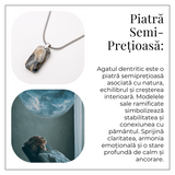 Colier Titanium cu Agat Dendritic Dreptunghiular - NaturA, Echilibru si Conexiune Interioara