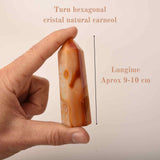 Turn din cristal natural unicat Carneol 9-10 cm - Ajuta la echilibrarea emotiilor, ameliorarea stresului si stimularea claritatii mentale