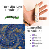 Turn din Agat Dendritic 10-11cm - Sustinere blanda pentru sufletul tau