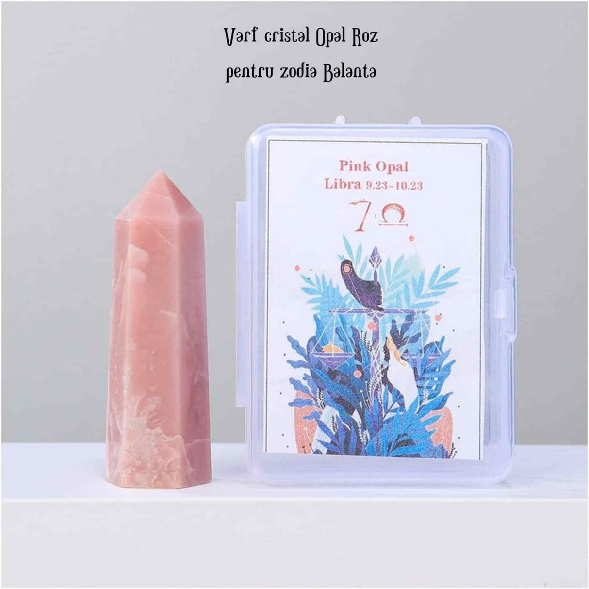 Varf de Cristal 6 cm pentru cele 12 zodii - Pietre semipretioase specifice zodiei Berbec- Un cadou deosebit