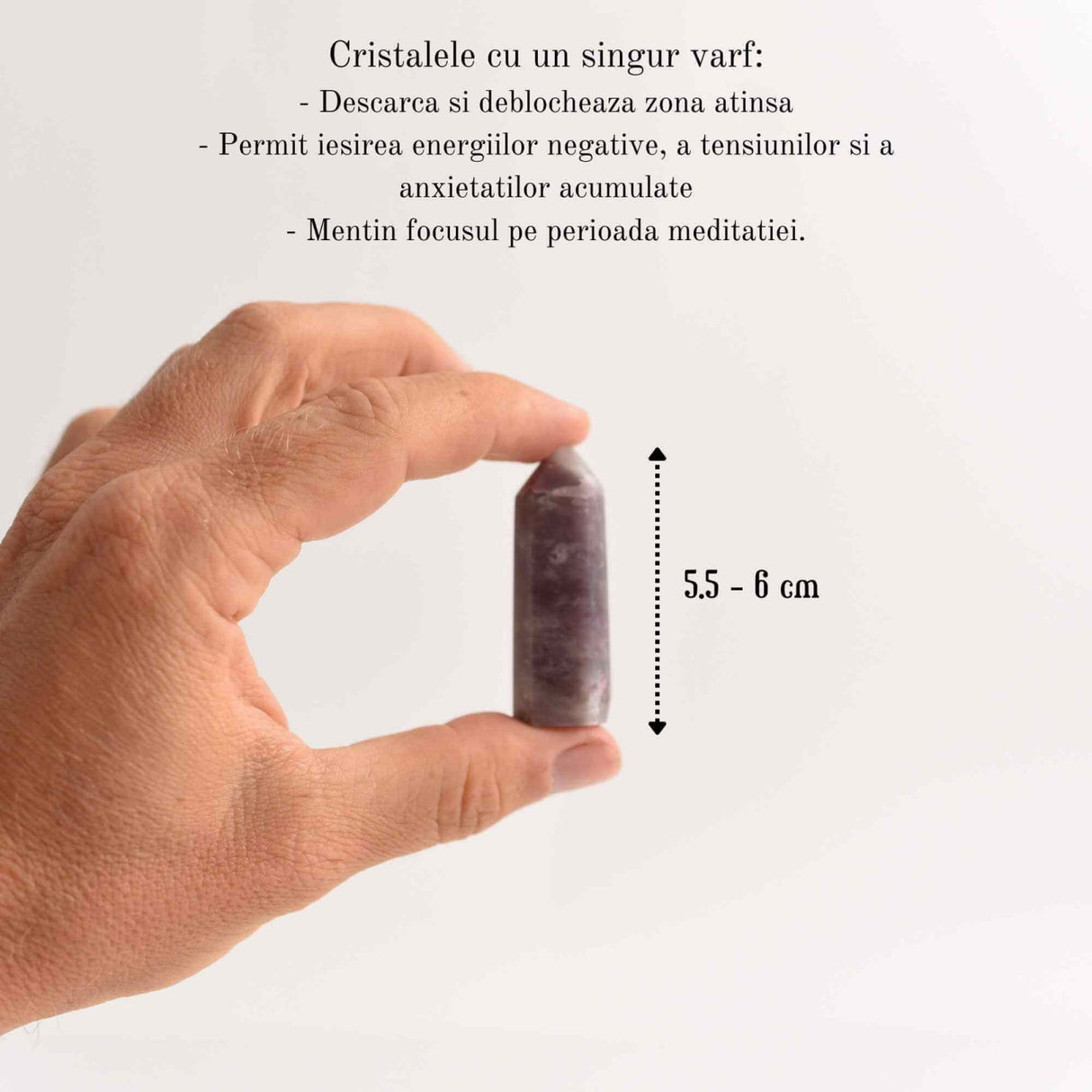 Varf de Cristal 6 cm pentru cele 12 zodii - Pietre semipretioase specifice zodiei Berbec- Un cadou deosebit