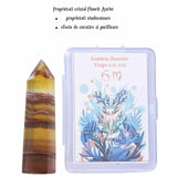 Varf de Cristal 6 cm pentru cele 12 zodii - Pietre semipretioase specifice zodiei Berbec- Un cadou deosebit