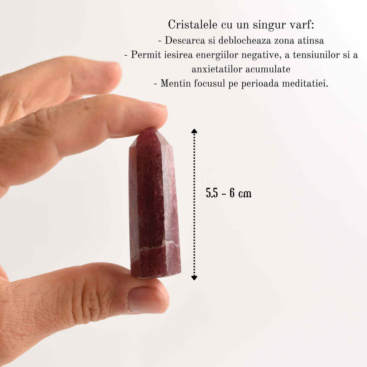 Varf de Cristal 6 cm pentru cele 12 zodii - Pietre semipretioase specifice zodiei Berbec- Un cadou deosebit