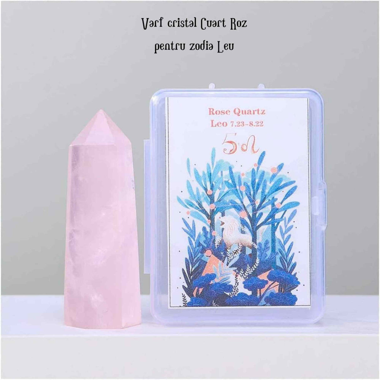 Varf de Cristal 6 cm pentru cele 12 zodii - Pietre semipretioase specifice zodiei Berbec- Un cadou deosebit