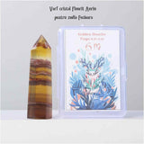 Varf de Cristal 6 cm pentru cele 12 zodii - Pietre semipretioase specifice zodiei Berbec- Un cadou deosebit
