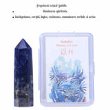 Varf de Cristal 6 cm pentru cele 12 zodii - Pietre semipretioase specifice zodiei Berbec- Un cadou deosebit