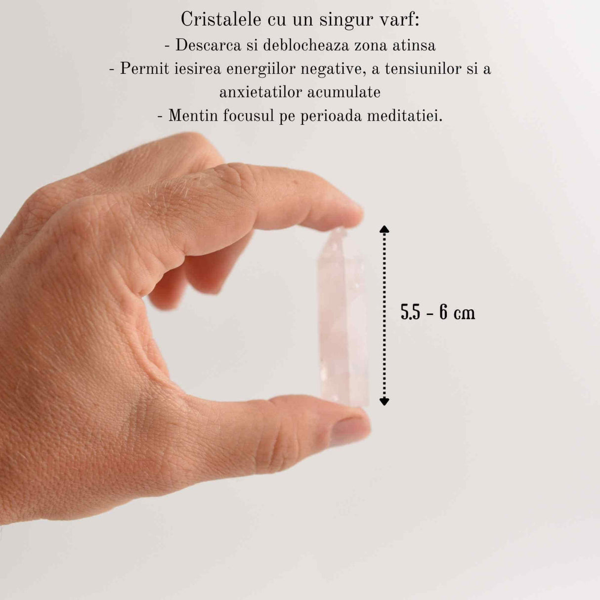 Varf de Cristal 6 cm pentru cele 12 zodii - Pietre semipretioase specifice zodiei Berbec- Un cadou deosebit