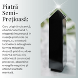 Varf din Obsidian Natural cu 4 Fatete, 10-11 cm