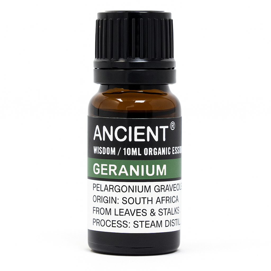 Ulei esențial organic Geranium 10 ml (Pelargonium graveolens) - floral, echilibrant, pentru difuzor & masaj diluat