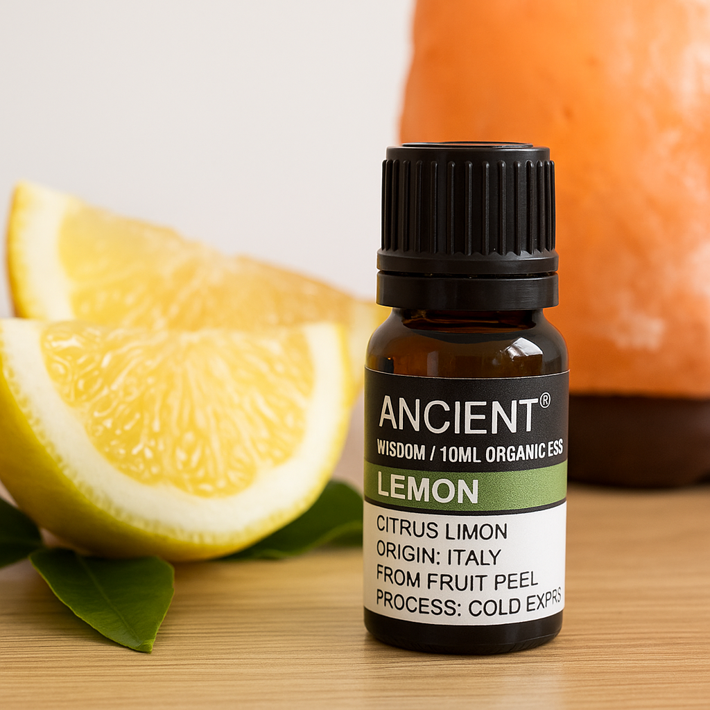 Ulei esential organic Lemon 10 ml (Citrus limon) – proaspat, purificator, pentru difuzor & curatenie naturala