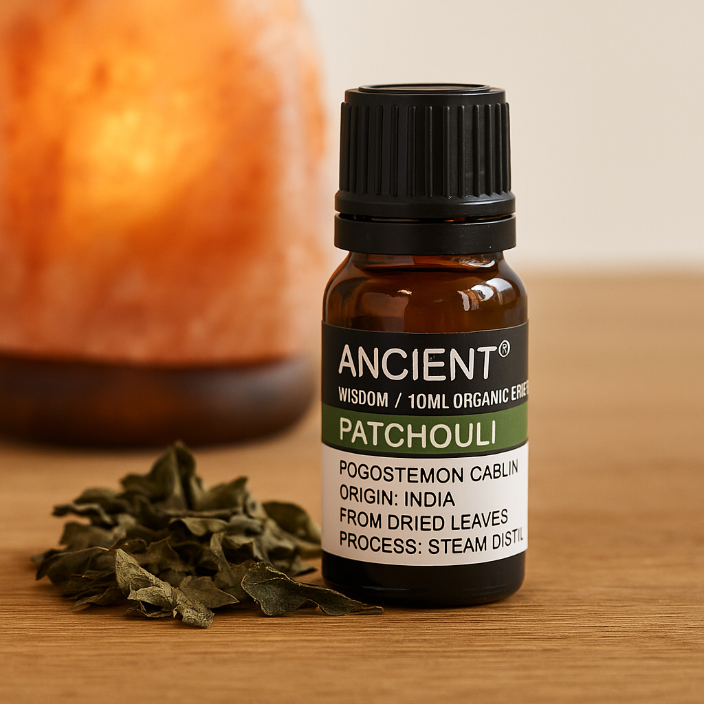 Ulei esential organic Patchouli 10 ml (Pogostemon cablin) - aroma orientala, pentru difuzor, parfumare & masaj (diluat)