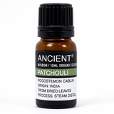 Ulei esential organic Patchouli 10 ml (Pogostemon cablin) - aroma orientala, pentru difuzor, parfumare & masaj (diluat)
