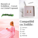 Vibratie de Iubire si Gratie - Cercei cu Cristal Capsuna